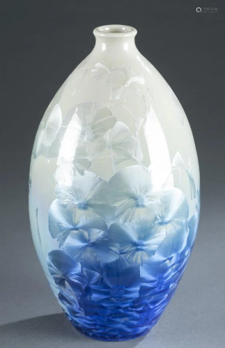 Large Chinese crystalline glaze vase, 20th c.