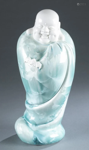 Dehua porcelain crystalline glaze Hotei, 20th c.