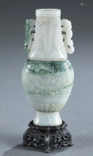 Small carved Chinese jade vase.