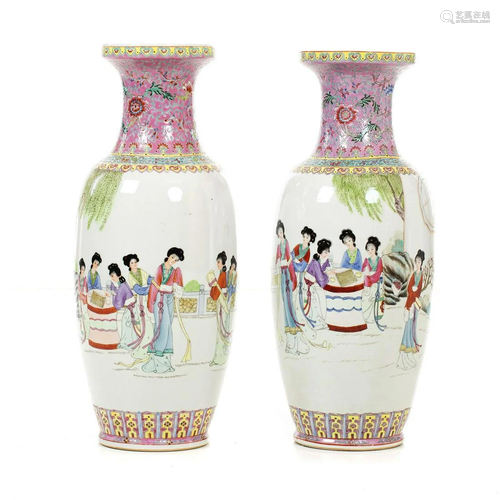 Pair of Chinese porcelain large vases