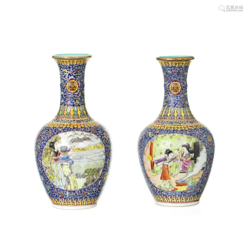 Pair of Chinese porcelain vases