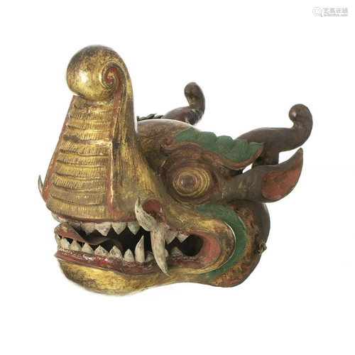 Tibetan gilt copper Ganesha mask