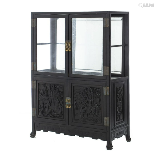 Chinese carved display cabinet, Minguo