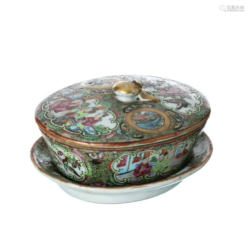 Rose medallion porcelain buttercup, Guangxu