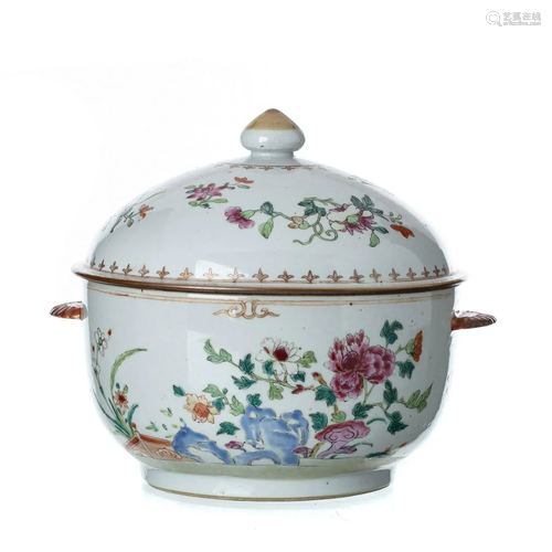 Chinese porcelain famille-rose tureen, Qianlong