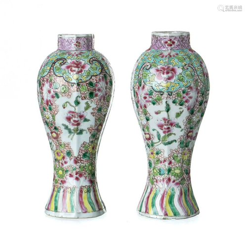 Pair of Chinese porcelain vases, Yongzheng