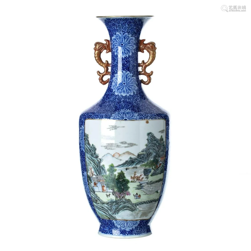 Chinese porcelain vase, 'landscapes', Republic