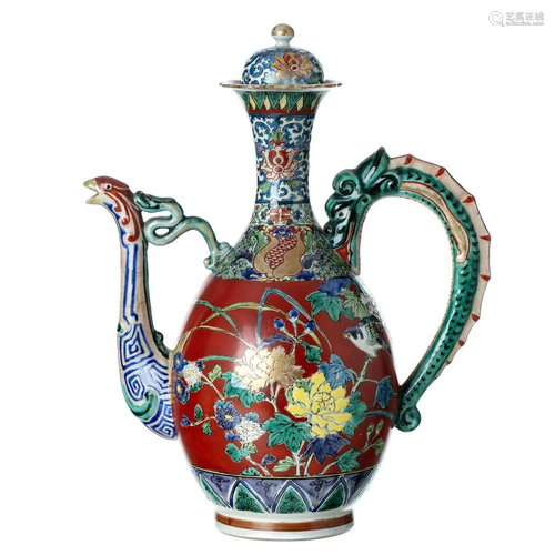 Porcelain wine pitcher from Japan