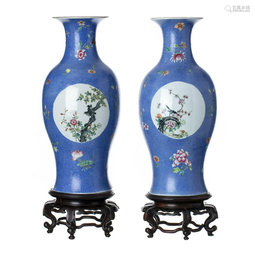 Pair of Chinese porcelain vases, Minguo