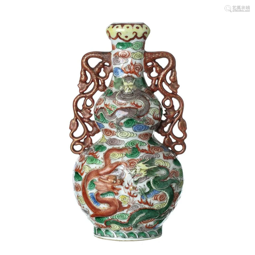 Chinese porcelain Dragon gourd vase, Guangxu