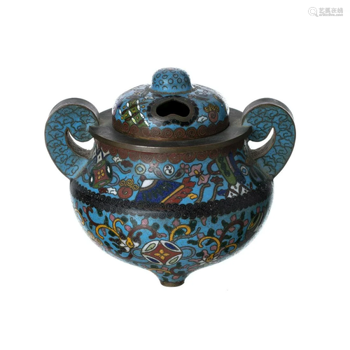 Chinese CloisonnÃ© metal censer, Guangxu