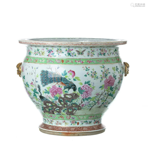 Chinese porcelain Peacock Fish Bowl, Jiaqing