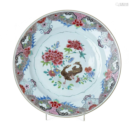 Large plate 'ducks' in Chinese porcelain, Yongzheng