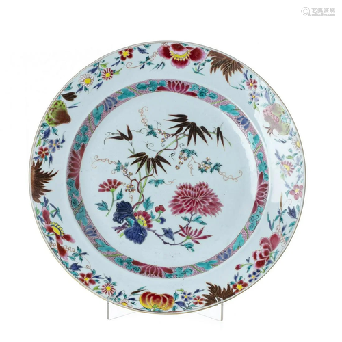 Large plate with flowers, Yongzheng