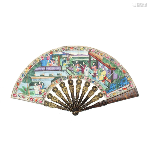 Chinese 'Mandarin' fan, 19th