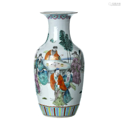 Vase 'deities' in chinese porcelain, Tongzhi