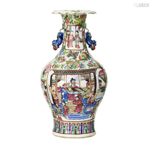 Chinese porcelain 'Mandarin' vase, Tongzhi