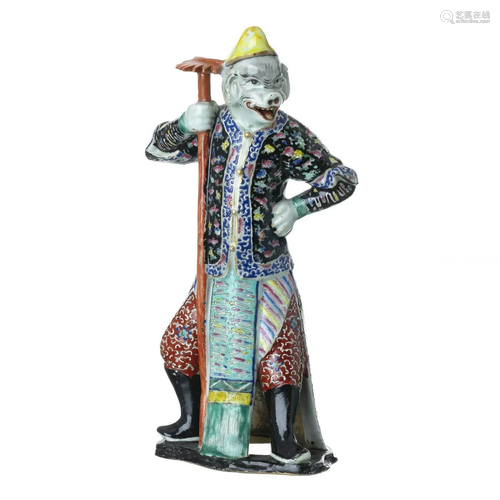 Chinese porcelain boar face deity, Tongzhi