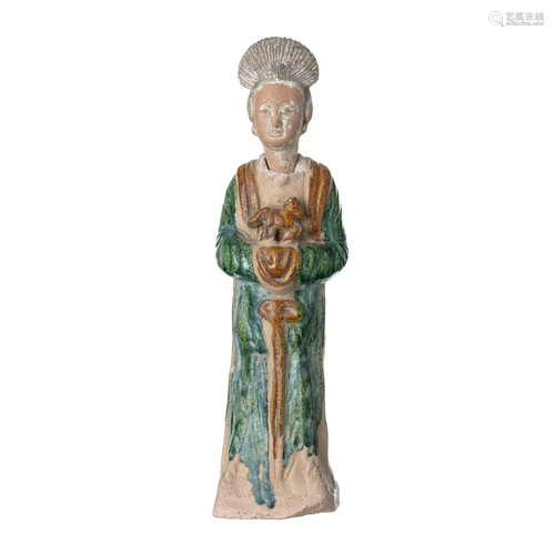 Chinese terracotta attendant figure, Ming