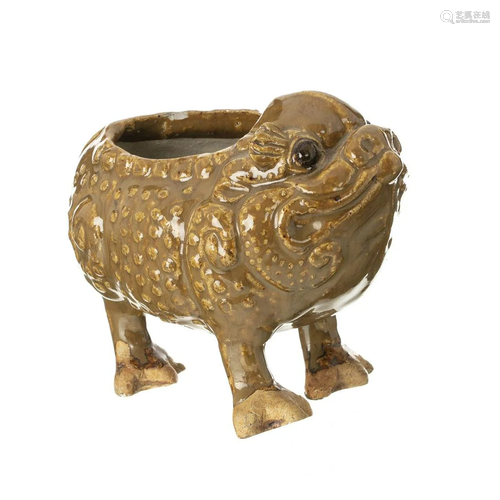 Chinese Shiwan ceramic Jin Chan toad planter