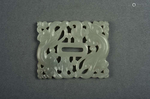 A WHITE JADE PLAQUE QING DYNASTY