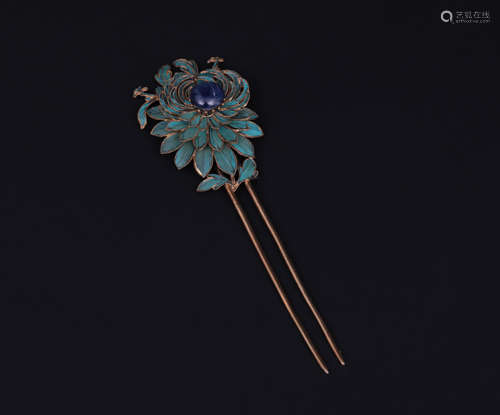 A KINGFISHER HAIRPINS QING DYNASTY