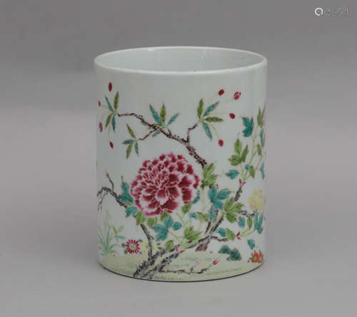 A FAMILLE ROSE BRUSH-POT YONGZHENG PERIOD