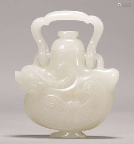 Qing Dynasty - Hetian Jade Mandarin Duck Reward Vase
