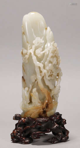 Qing Dynasty - Hetian Jade Mountain Shape Ornament