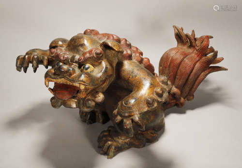 Qing Dynasty -  Gilt Lion Ornament
