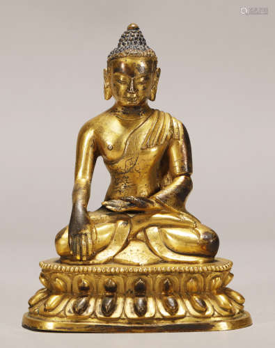 Ming Dynasty - Gilt Buddha Statue