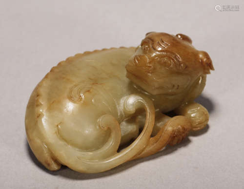 Ming Dynasty - Hetian Jade Beast Ornament