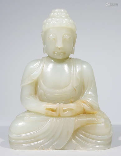 Ming Dynasty - White Jade Buddha Ornament