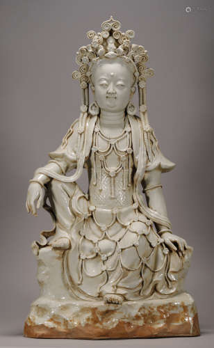 Yuan Dynasty -Jingdezhen porcelain Buddha Statue