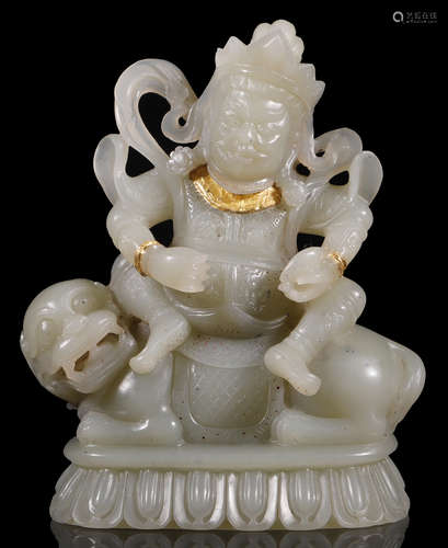 Qing Dynasty - Hetian Jade Buddha Statue