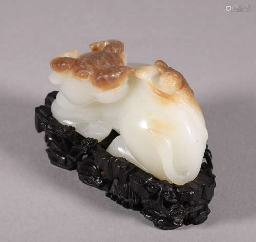 Qing Dynasty - Hetian Jade Ox Ornament