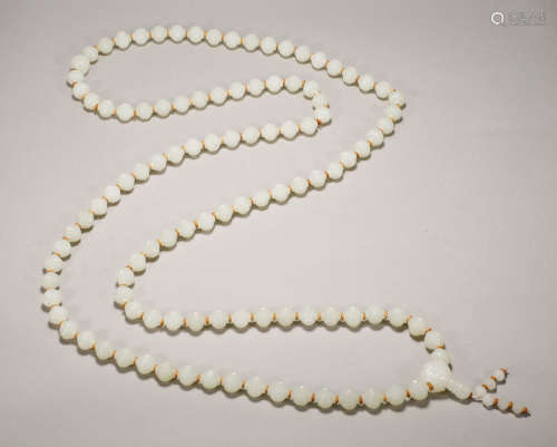 Qing Dynasty - 108 Hetian Jade Bead Necklace