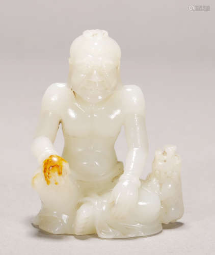 Qing Dynasty - Hetian Jade Buddha Statue