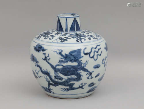 A BLUE AND WHITE MEIPING WANLI PERIOD