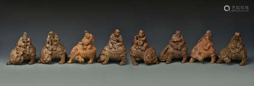 A COLLECTION OF CARVED EIGHT IMMORTALS QING DYNASTY