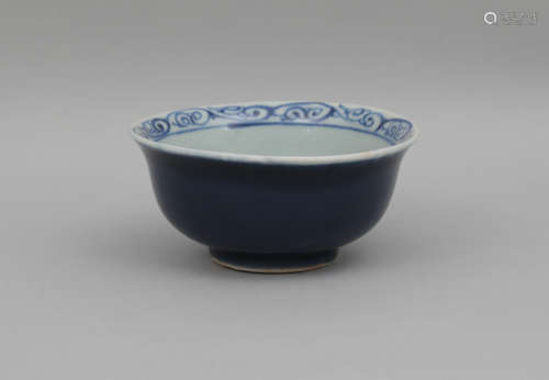 A BLUE GLAZED BOWL MING DYNASTY