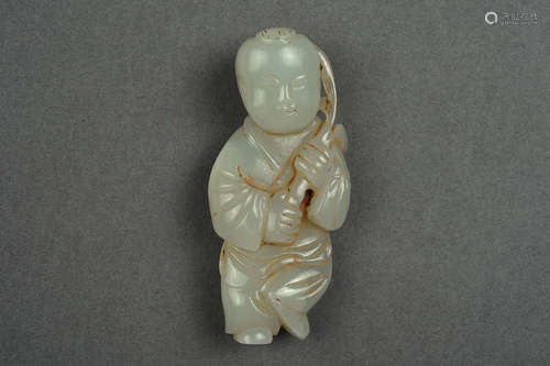 A WHITE JADE BOY MING DYNASTY