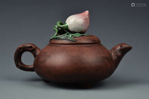 A YIXING GLAZED TEAPOT REPUBLIC PERIOD