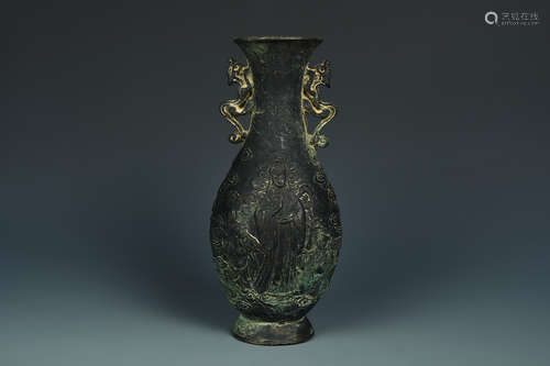 A BRONZE VASE QING DYNASTY