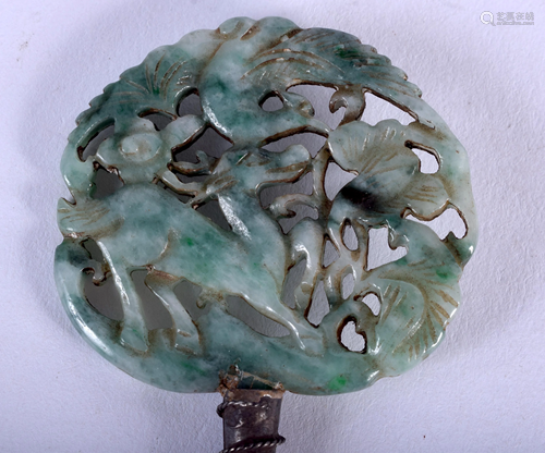 AN EARLY 20TH CHINESE JADEITE AND SILVER…