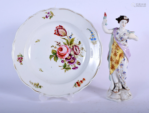 A 19TH CENTURY MEISSEN PLATE together with…