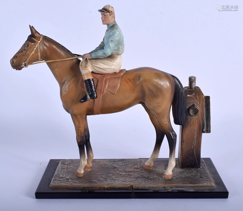 AN ART DECO COLD PAINTED SPELTER HORSE TABL…