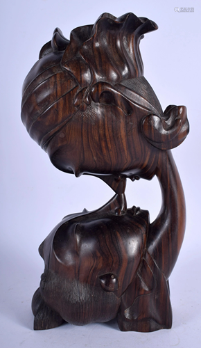 AN UNUSUAL VINTAGE CARVED ASIAN HARDWOOD …