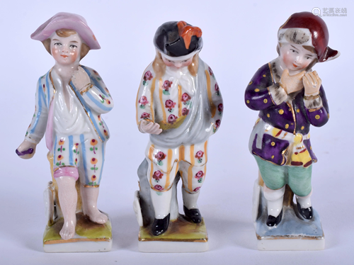 THREE ANTIQUE GERMAN PORCELAIN FIGURE…