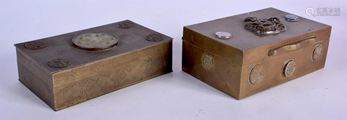 TWO EARLY 20TH CENTURY CHINESE BRASS B…